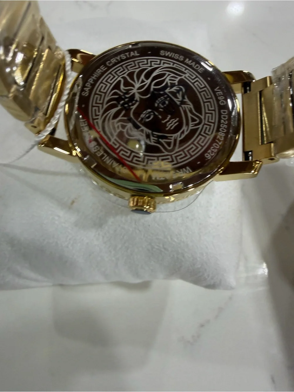 Versace Gold-Tone Bracelet Watch with Black Sunray Dial